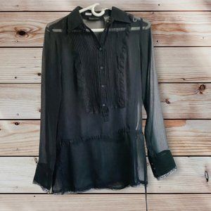 New York & Company Pleated Tunic Blouse